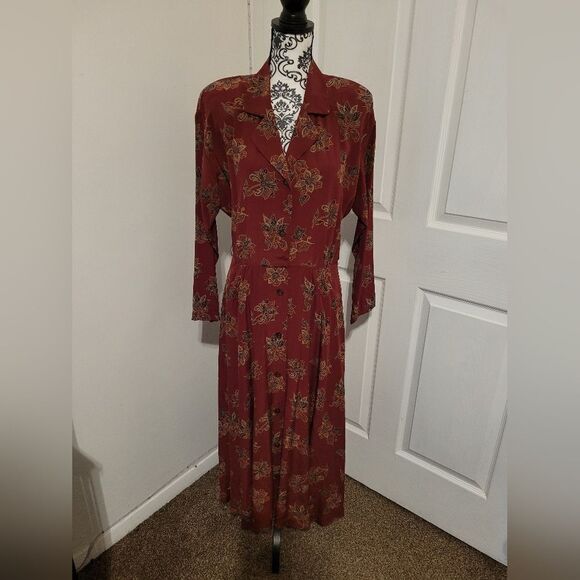 Vintage talbots silk floral dress - Picture 1 of 6